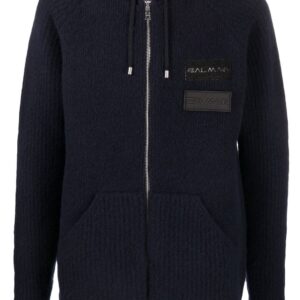 Balmain  logo-patches zipped hoodie