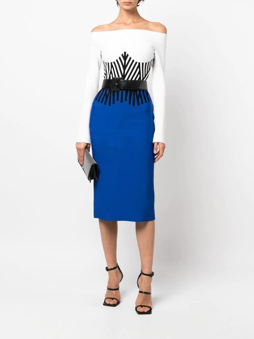 Alexander McQueen off-shoulder long-sleeve midi dress - Image 2