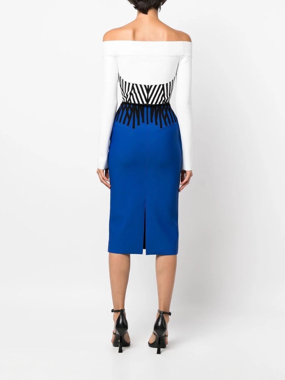 Alexander McQueen off-shoulder long-sleeve midi dress - Image 4