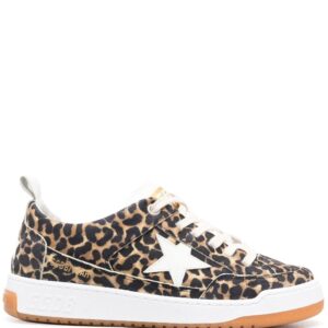 Golden Goose leather leopard-print sneakers