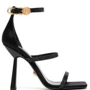 Versace Crystal Safety Pin 95mm sandals