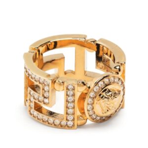 Versace  Medusa Greca crystal-embellished ring