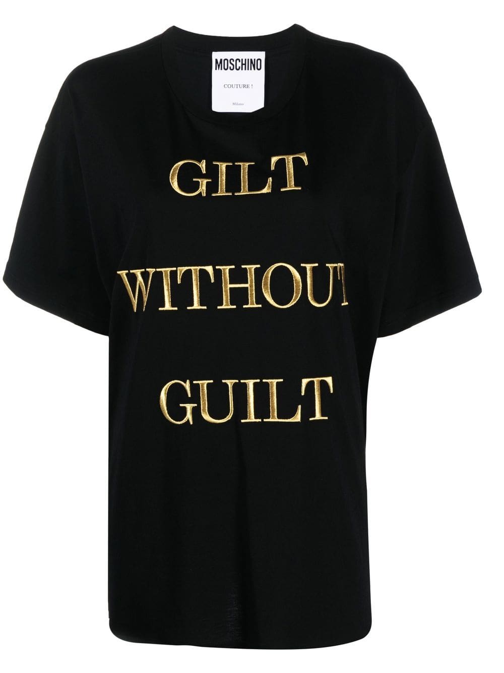 Moschino Gilt Without Guilt embroidered T-shirt