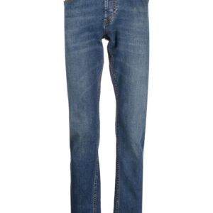 Alexander McQueen embroidered-logo slim-fit jeans