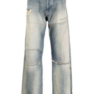 Balmain distressed wide-leg jeans