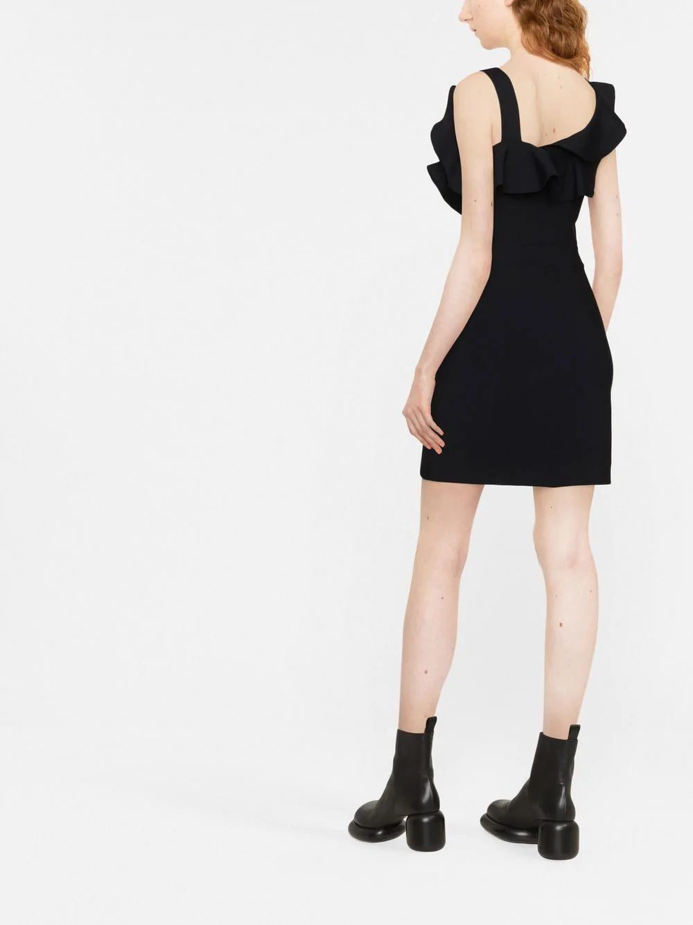 Alexander McQueen asymmetrical ruffle-trim mini dress - Image 4