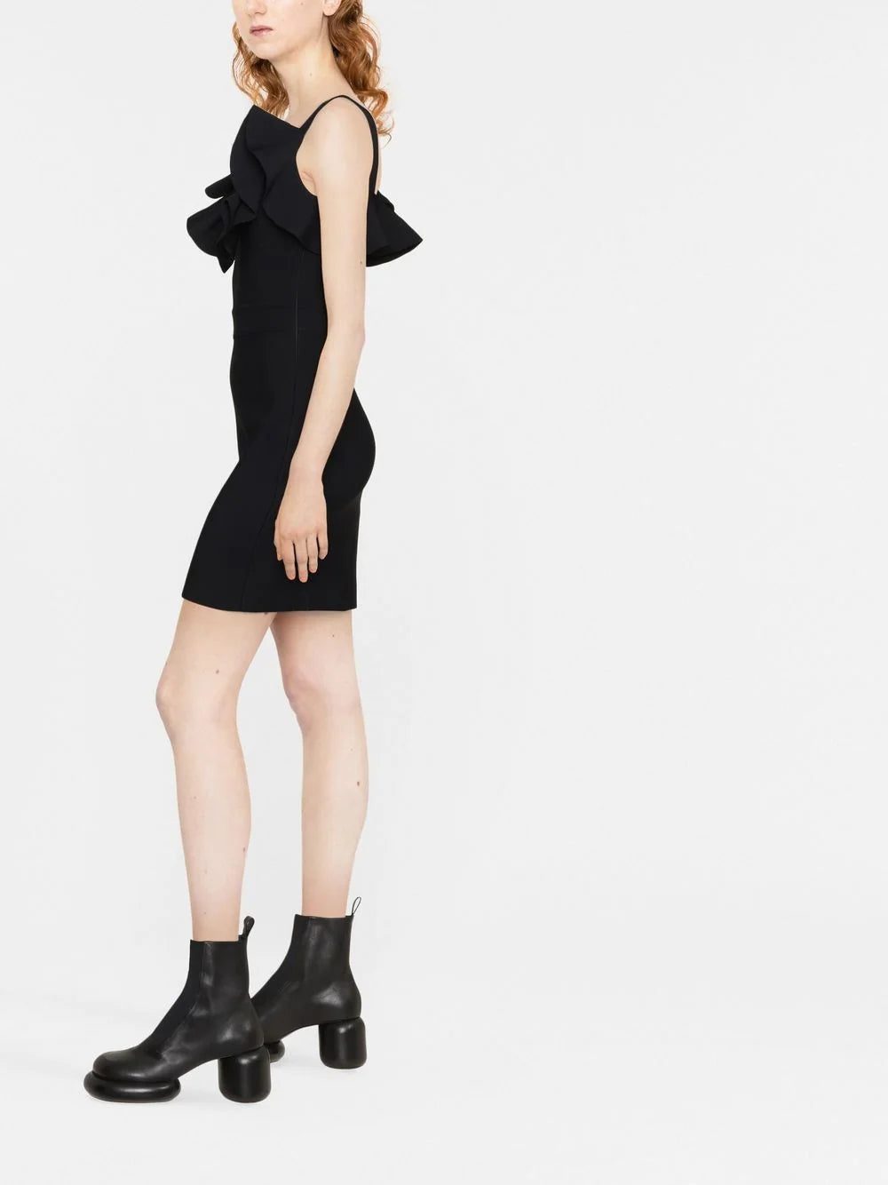 Alexander McQueen asymmetrical ruffle-trim mini dress - Image 3