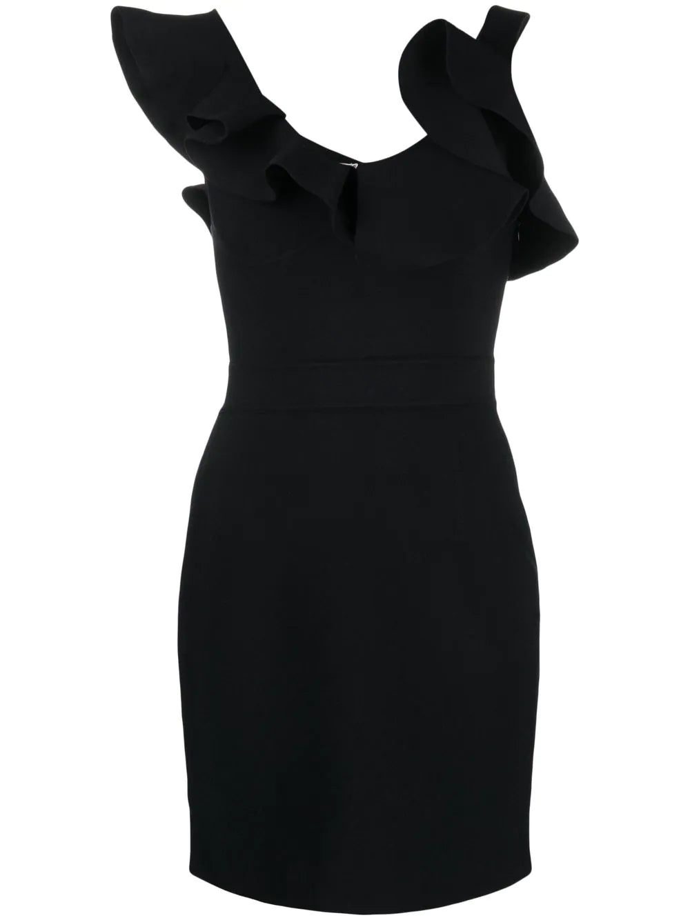 Alexander McQueen asymmetrical ruffle-trim mini dress