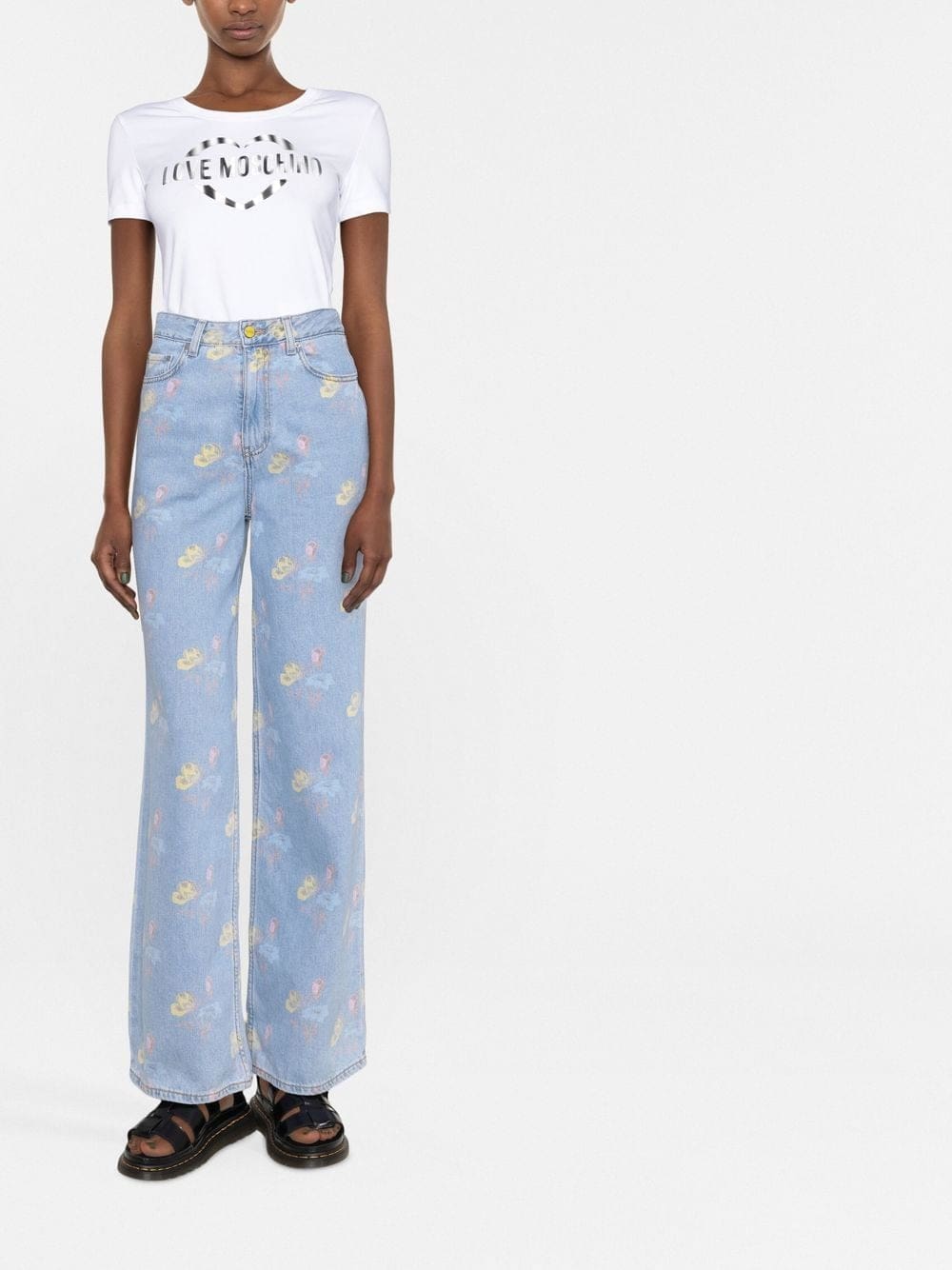 Love Moschino logo-print round-neck T-shirt - Image 2