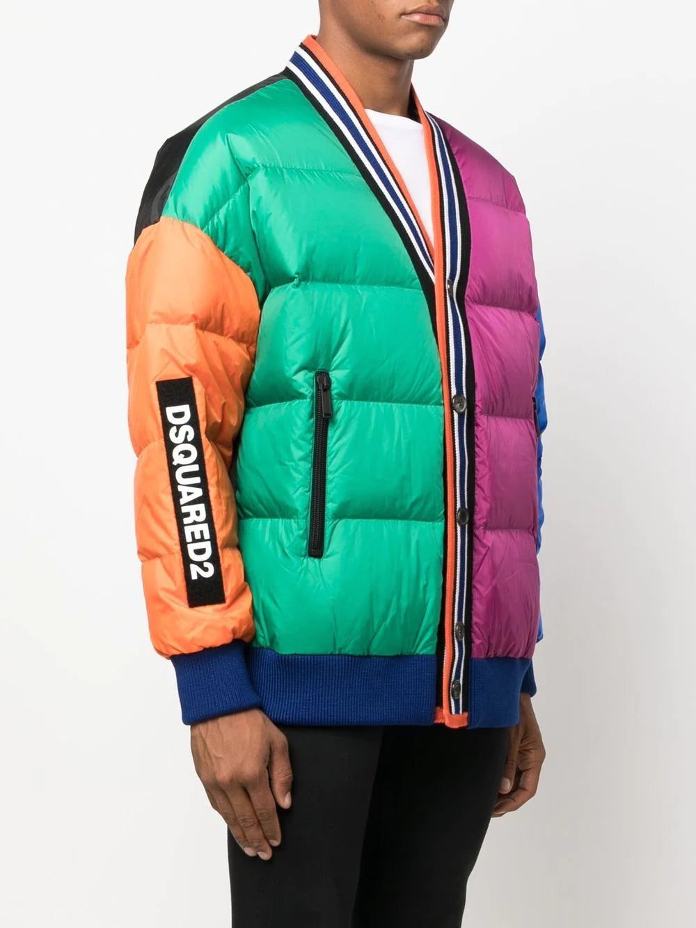 Dsquared2 colour block padded jacket - Image 3