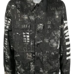 AMIRI  logo-print satin shirt