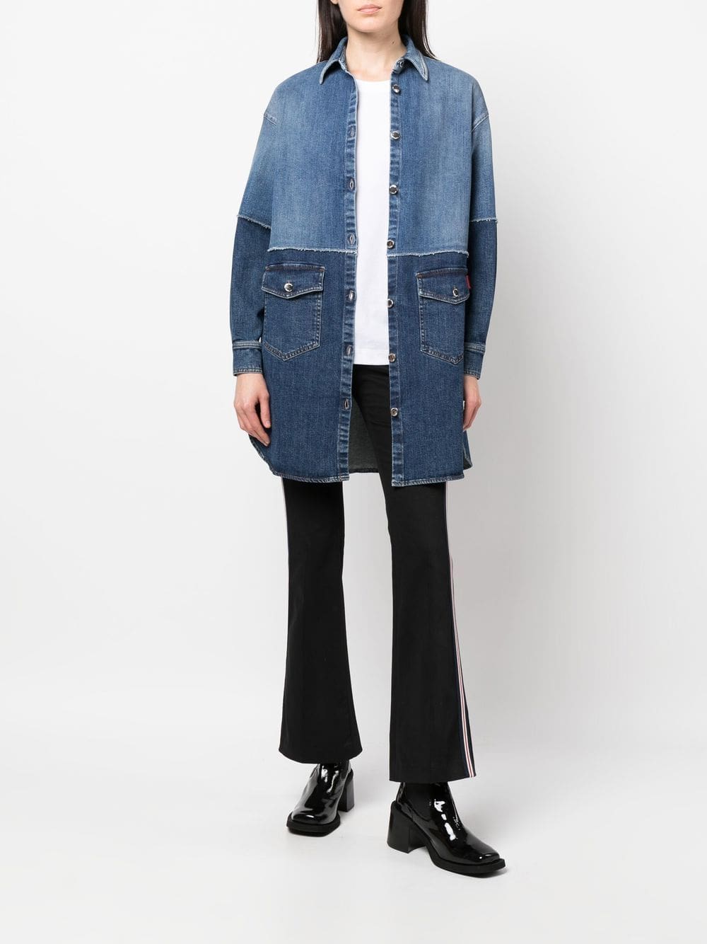 Love Moschino oversized two-tone denim shirt - Image 2