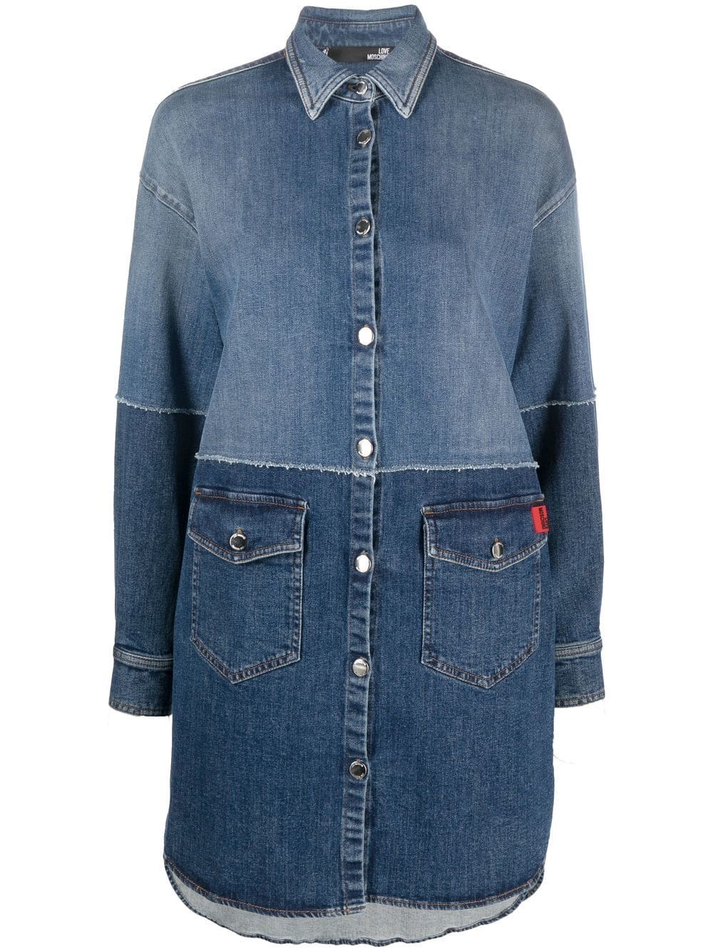 Love Moschino oversized two-tone denim shirt