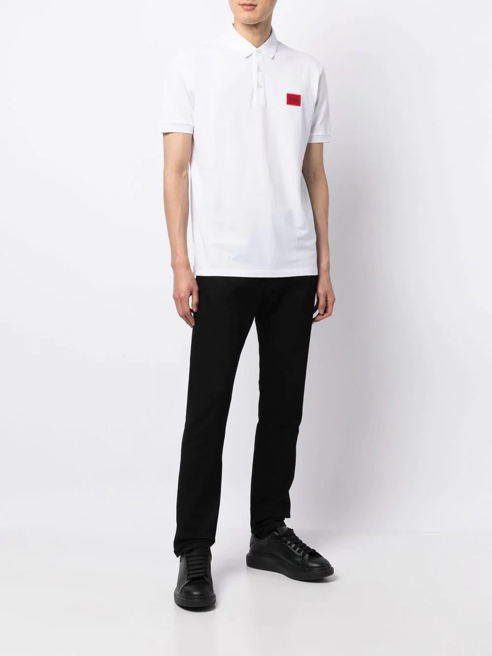 Hugo logo-patch cotton polo shirt - Image 2