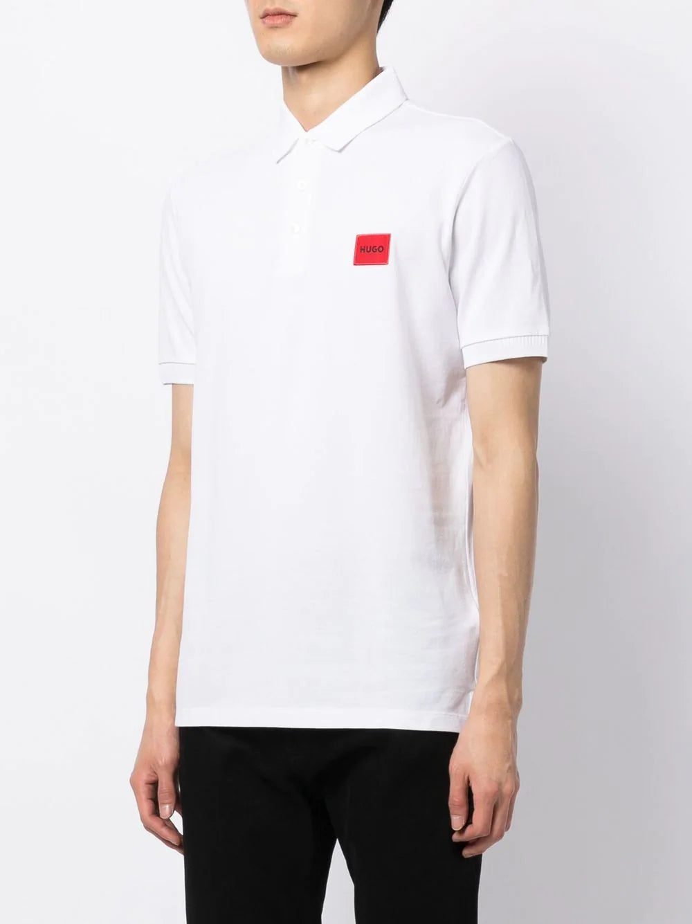 Hugo logo-patch cotton polo shirt - Image 3