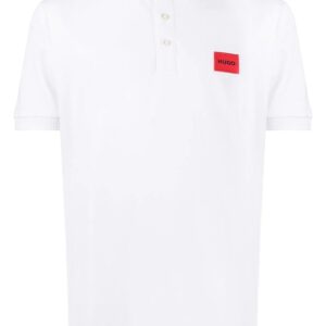 Hugo logo-patch cotton polo shirt