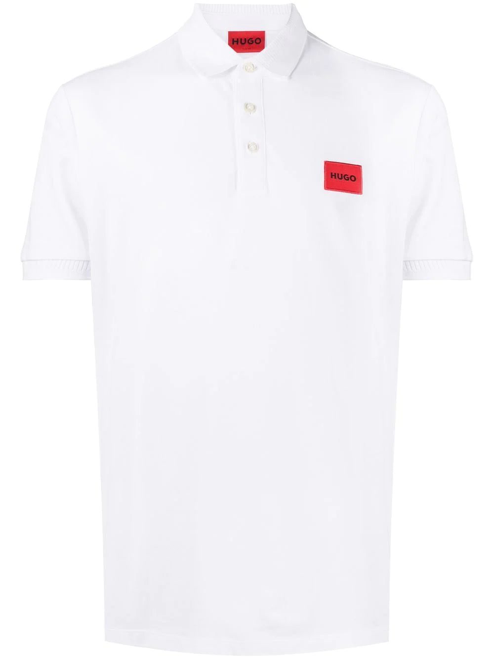 Hugo logo-patch cotton polo shirt