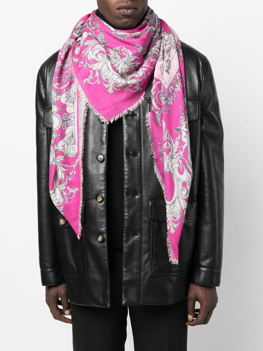Versace logo wool-silk scarf - Image 2