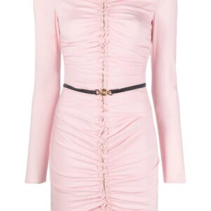 Versace  ruched-detail V-back dress