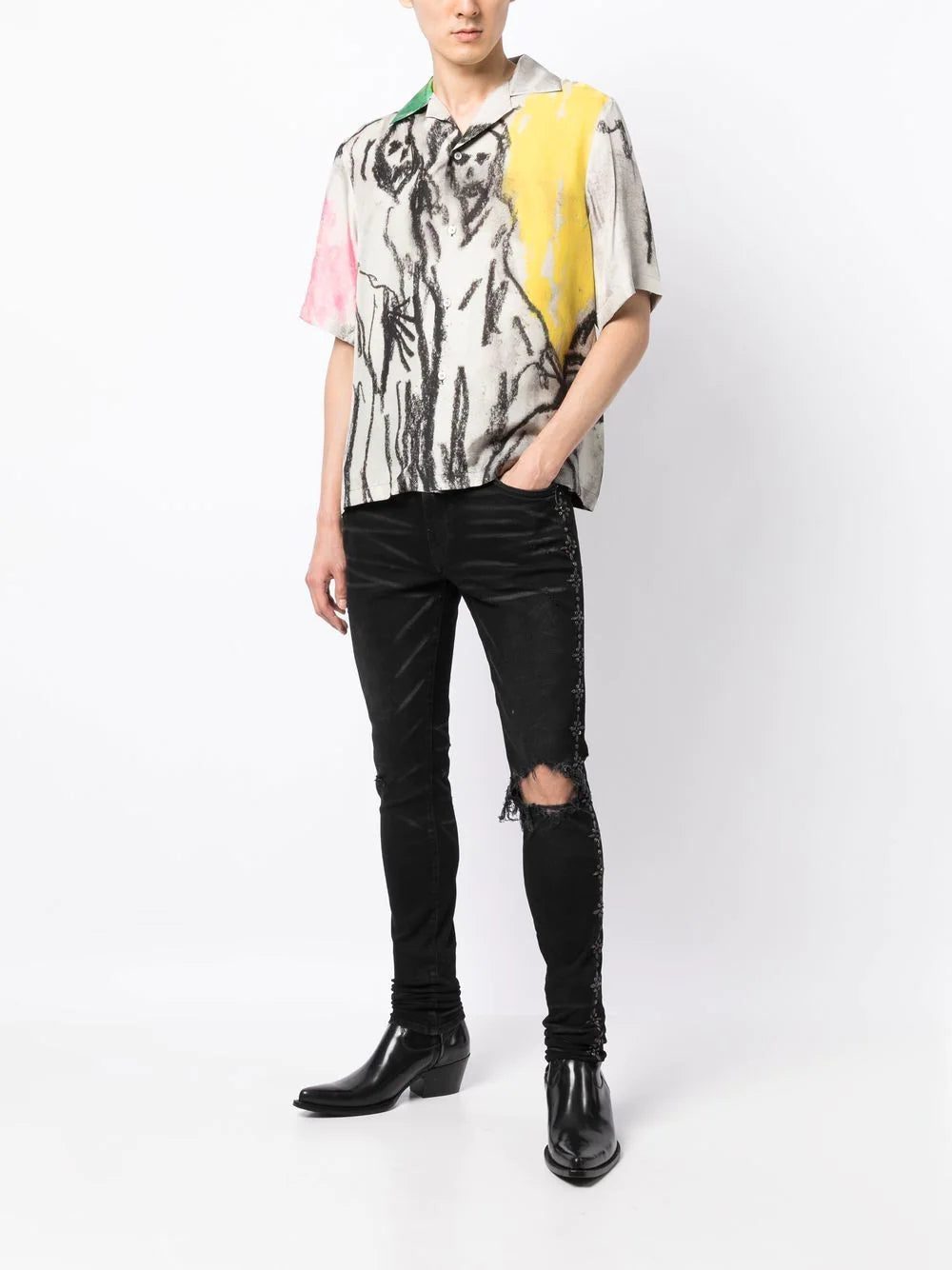 AMIRI sketch-print silk shirt - Image 2