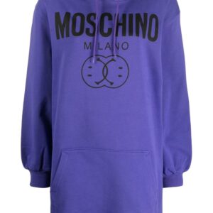 Moschino smiley-face logo-print hooded dress