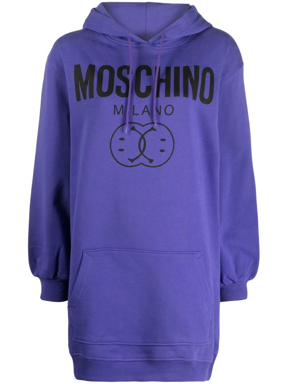 Moschino smiley-face logo-print hooded dress