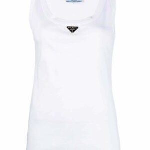 Prada  logo-plaque sleeveless vest top