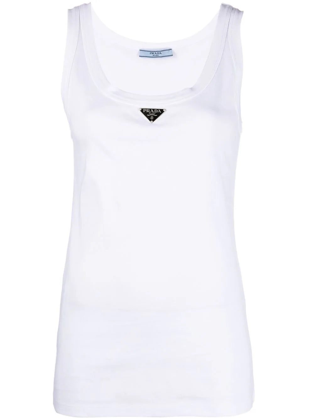 Prada logo-plaque sleeveless vest top