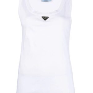 Prada  logo-plaque sleeveless vest top