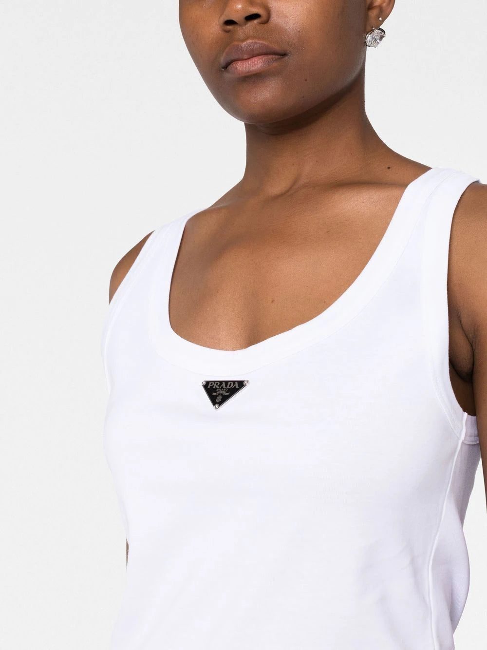 Prada logo-plaque sleeveless vest top - Image 3