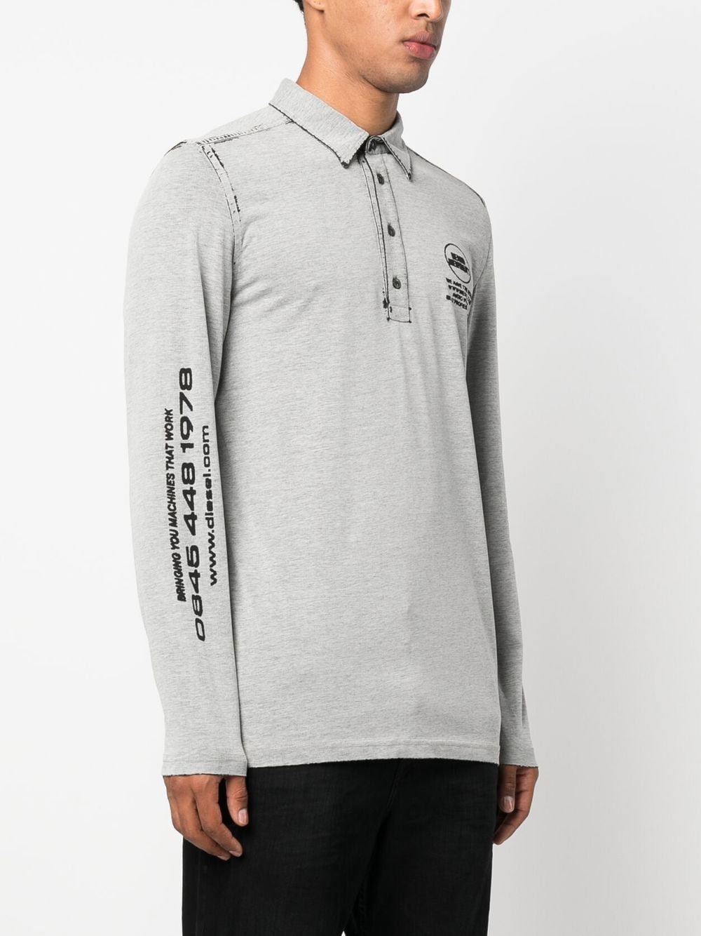 Diesel logo long-sleeved polo shirt - Image 3