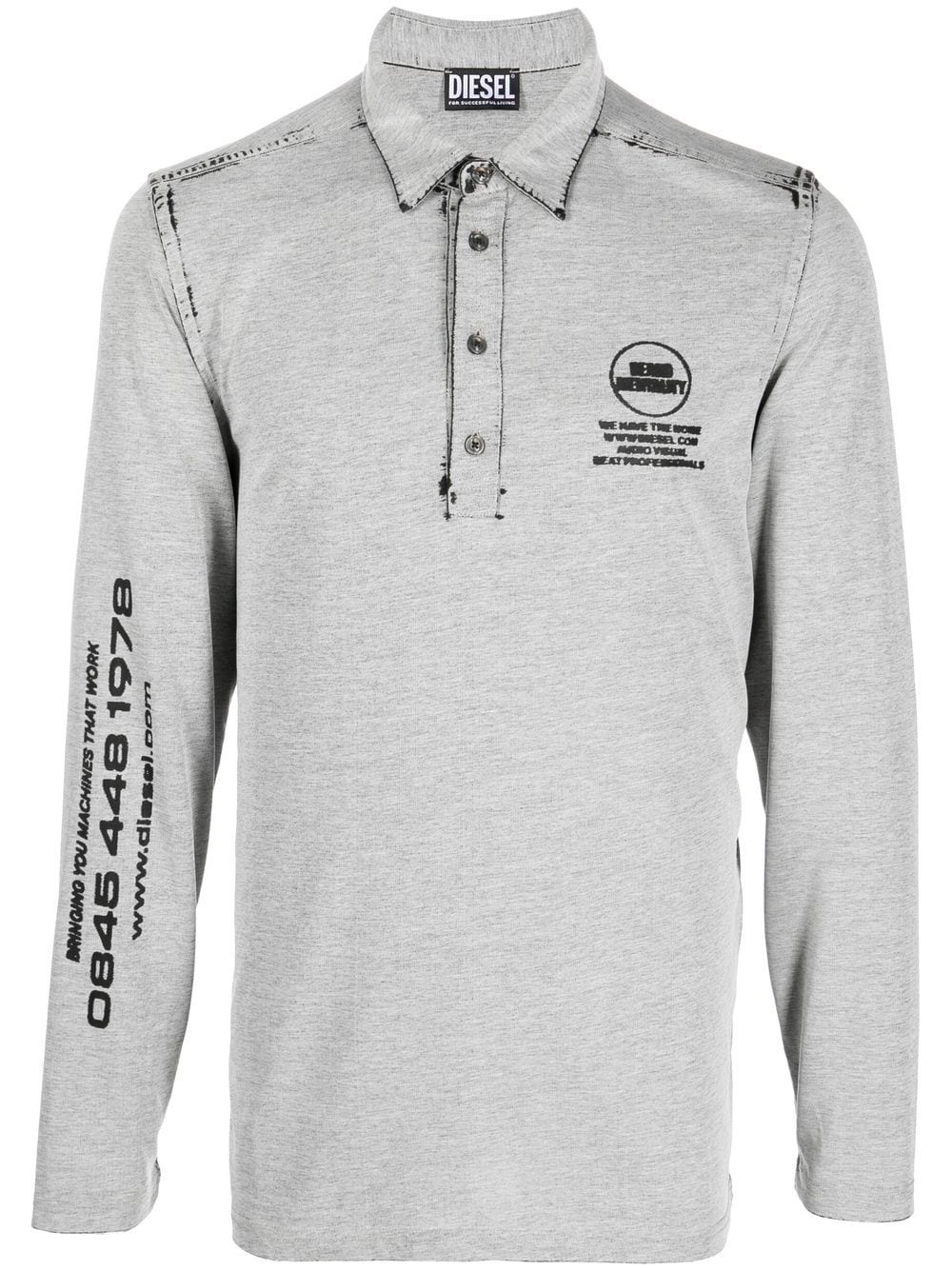Diesel logo long-sleeved polo shirt