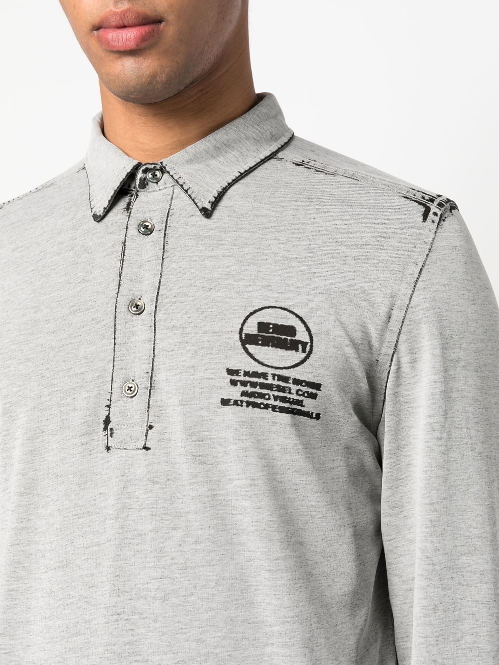 Diesel logo long-sleeved polo shirt - Image 4