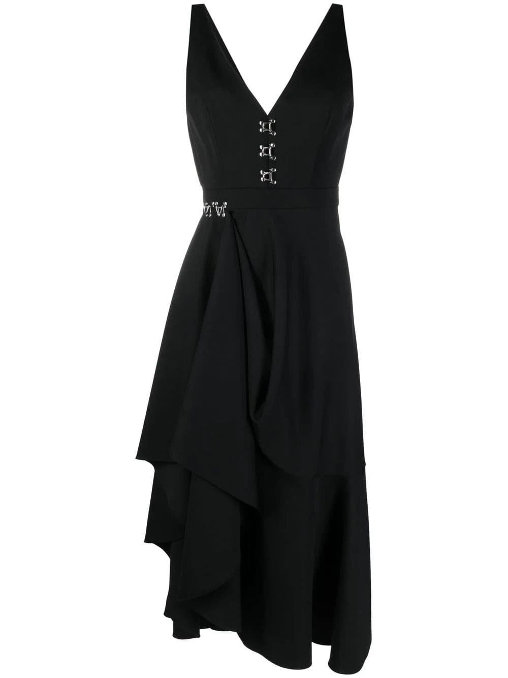 Alexander McQueen V-neck wool mid-length dress