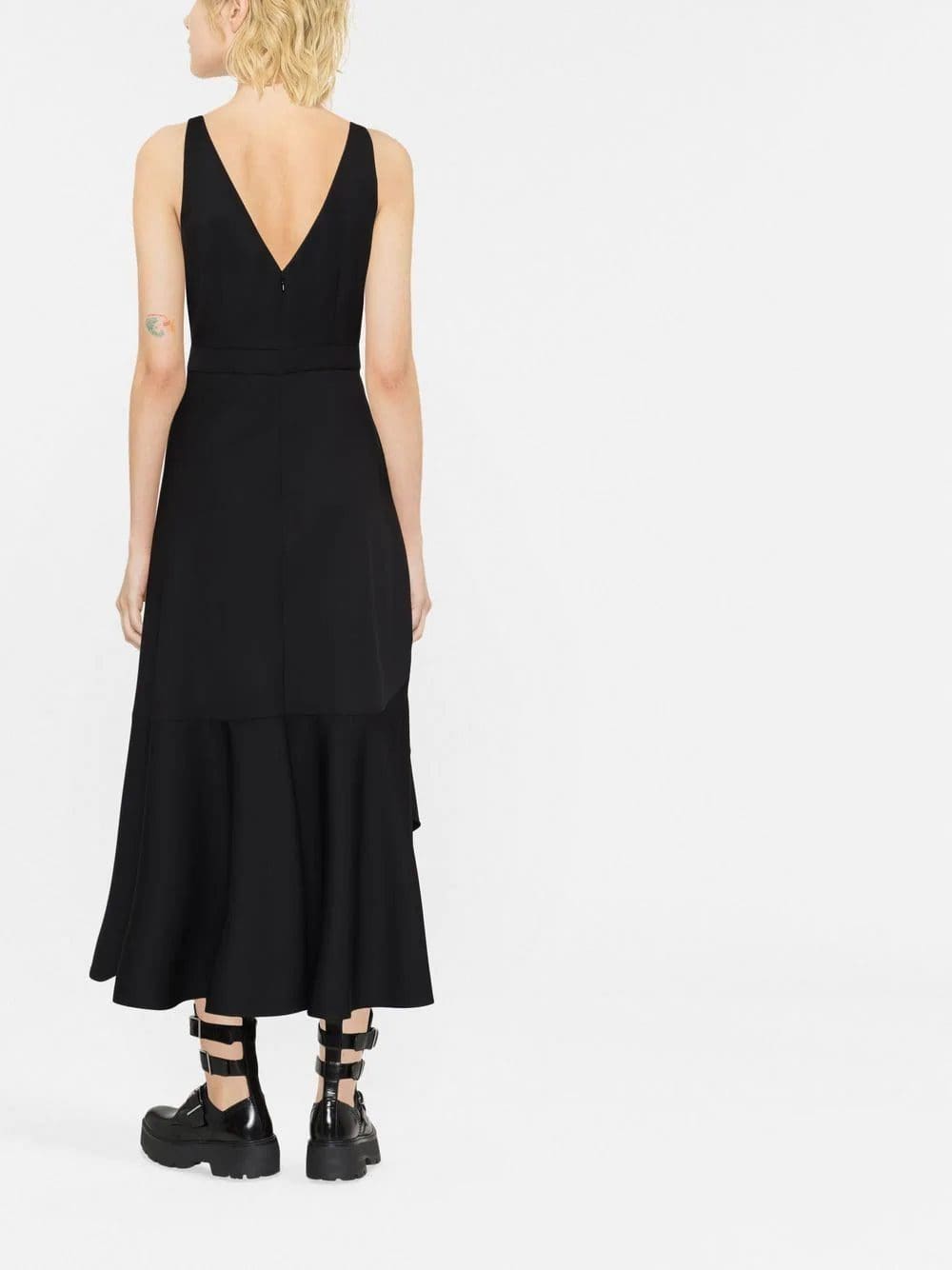 Alexander McQueen V-neck wool mid-length dress - Image 4