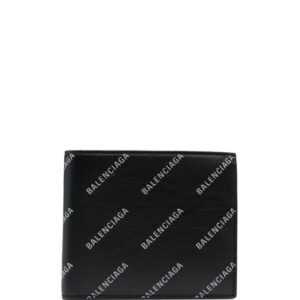 Balenciaga  reflective logo-print wallet