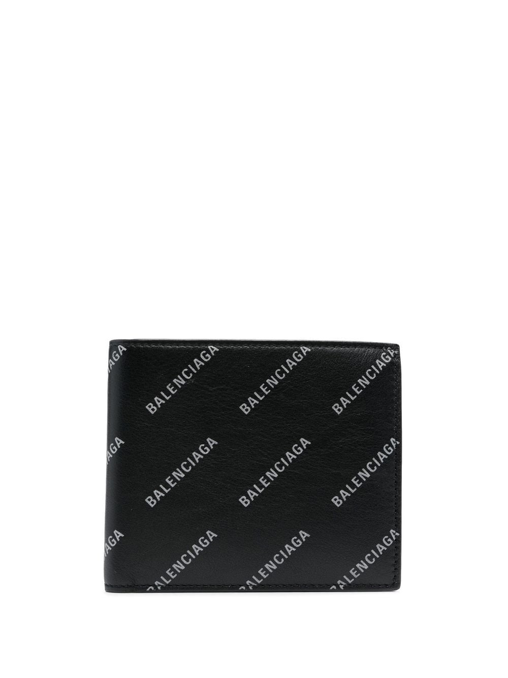 Balenciaga reflective logo-print wallet
