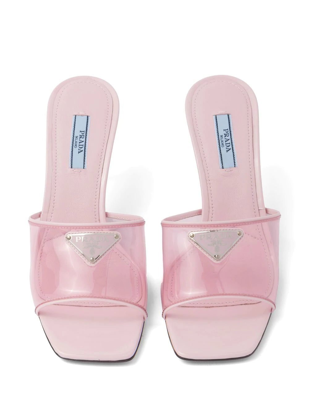 Prada logo plaque transparent sandals - Image 4