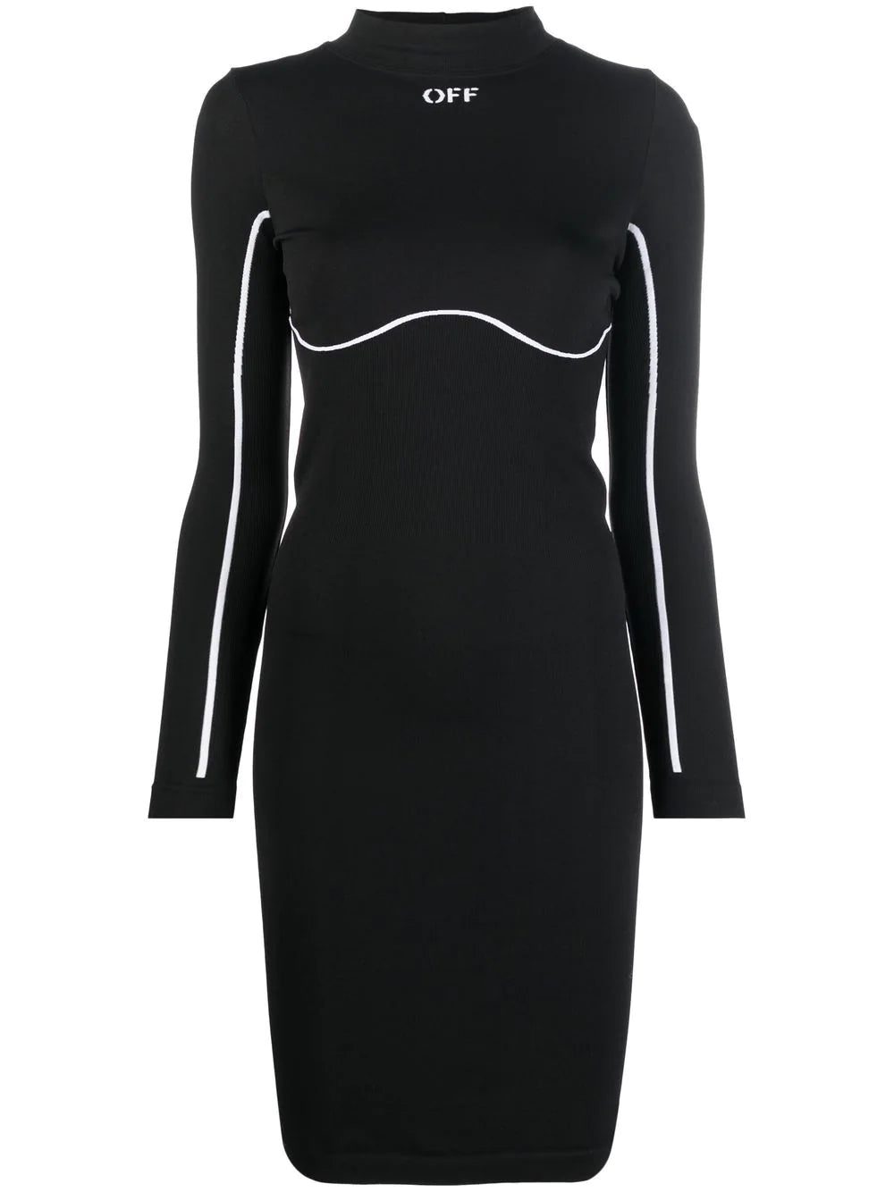 Off-White Stamp logo-print jersey dress