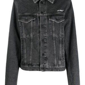 Off-White Diag-print branded denim jacket