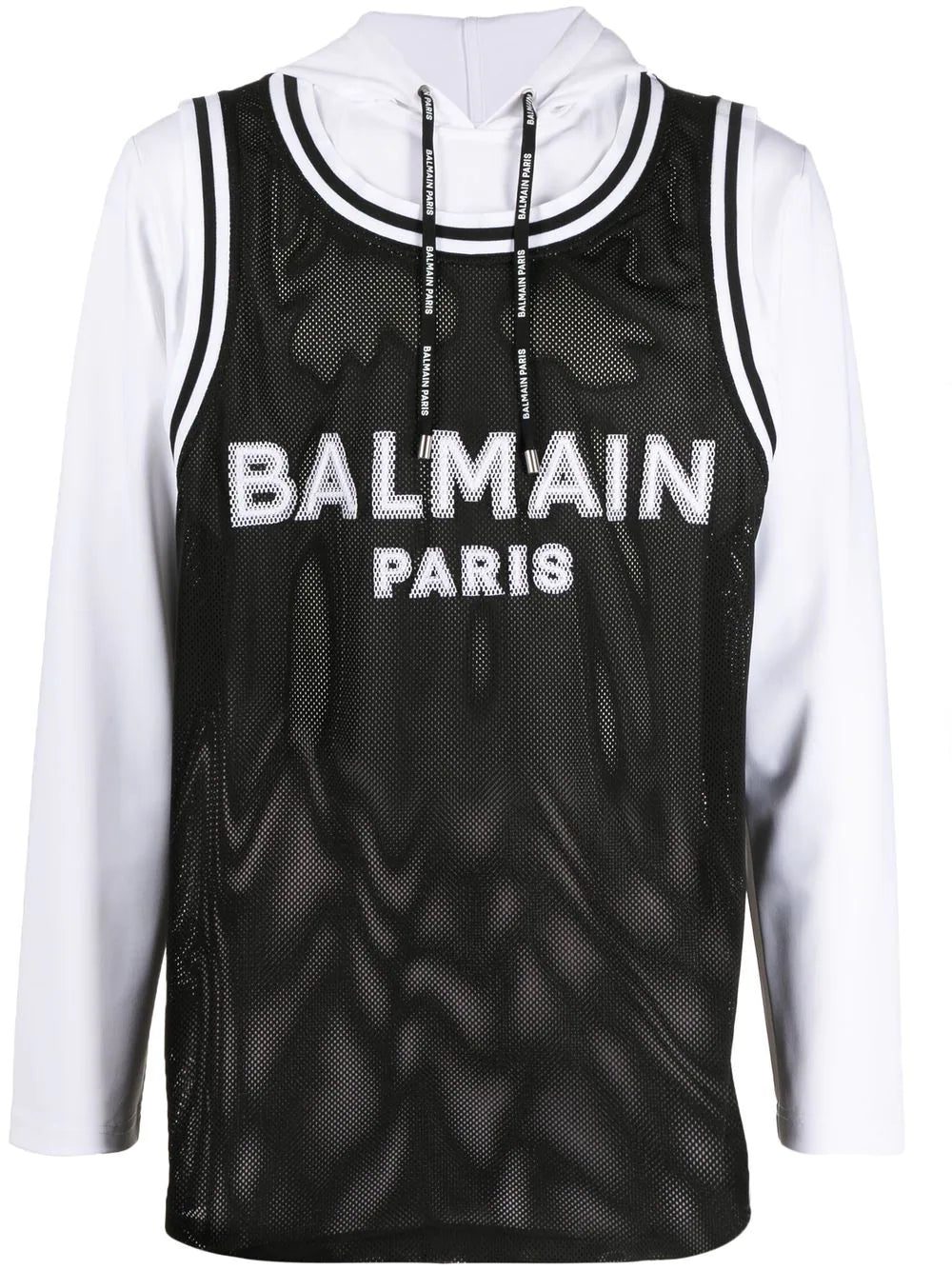 Balmain logo-print detail hoodie