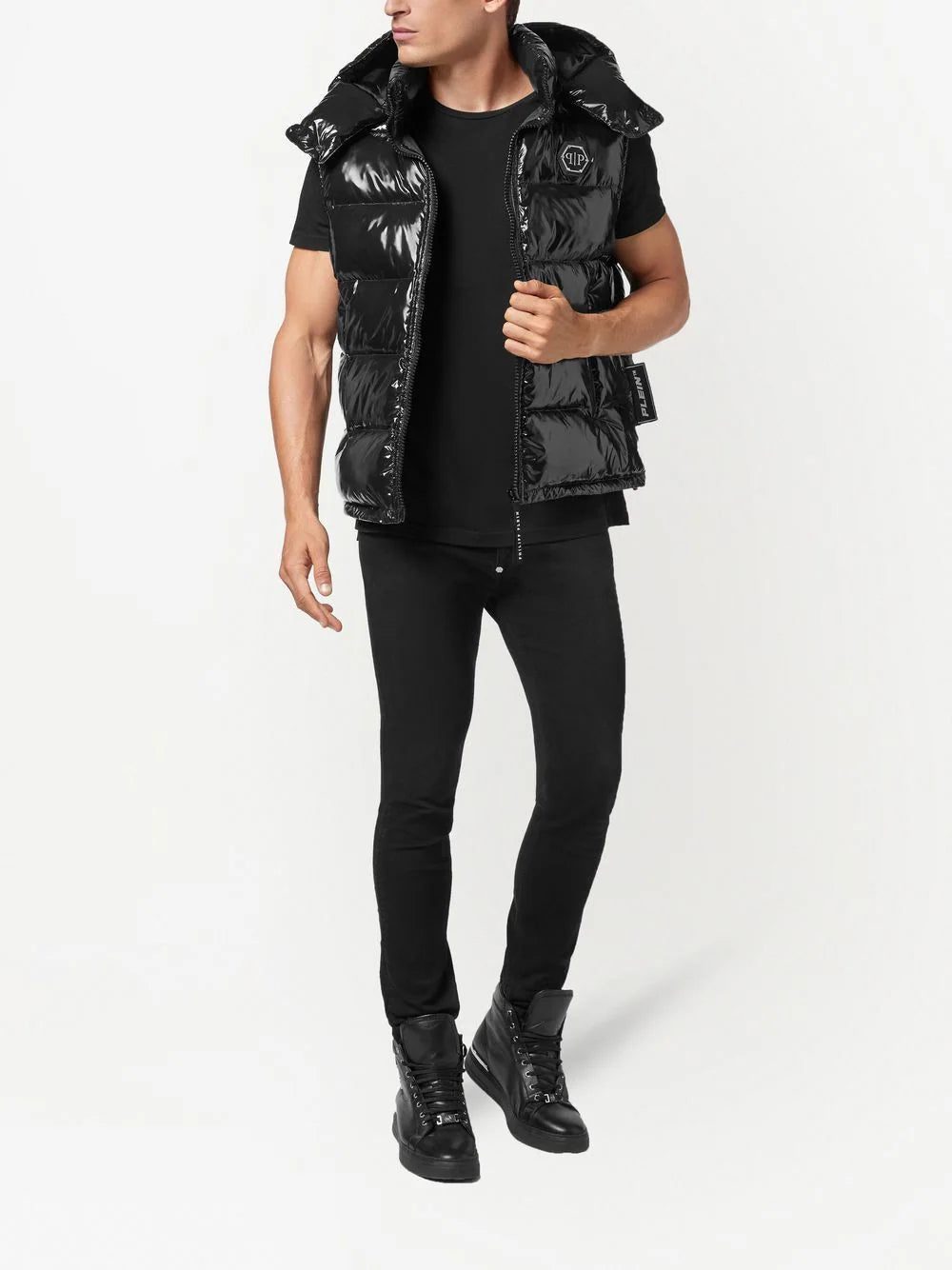 Philipp Plein logo-patch padded gilet - Image 2