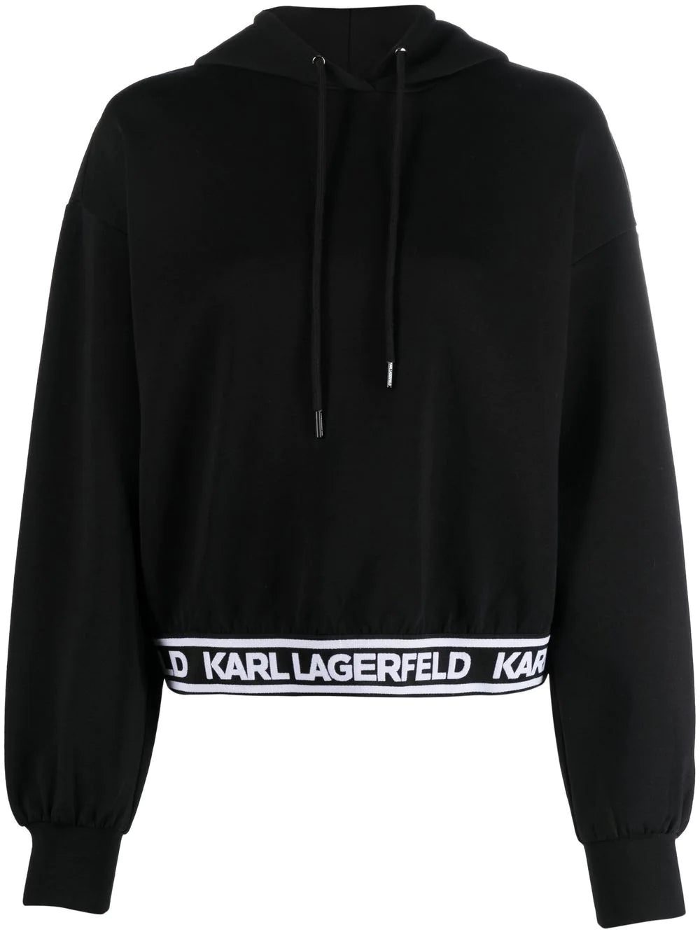 Karl Lagerfeld drawstring logo-underband hoodie