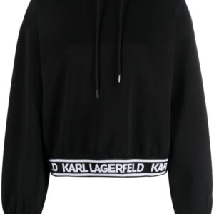 Karl Lagerfeld  drawstring logo-underband hoodie