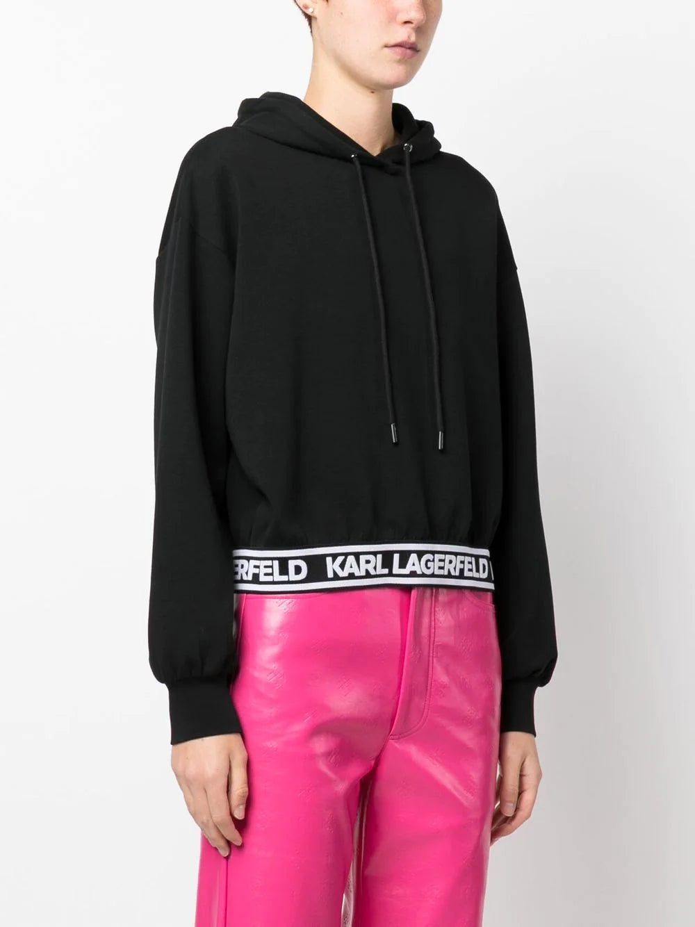 Karl Lagerfeld drawstring logo-underband hoodie - Image 3