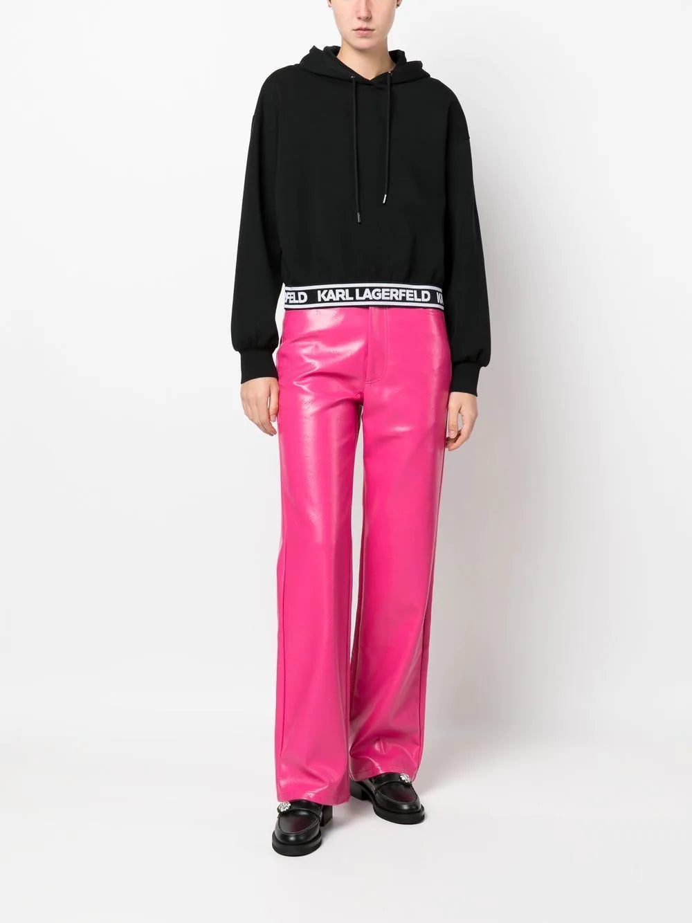 Karl Lagerfeld drawstring logo-underband hoodie - Image 2