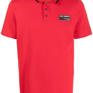 Karl Lagerfeld logo-patch short-sleeved polo shirt