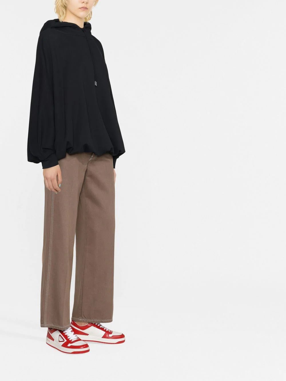 Karl Lagerfeld embroidered-logo organic cotton hoodie - Image 4