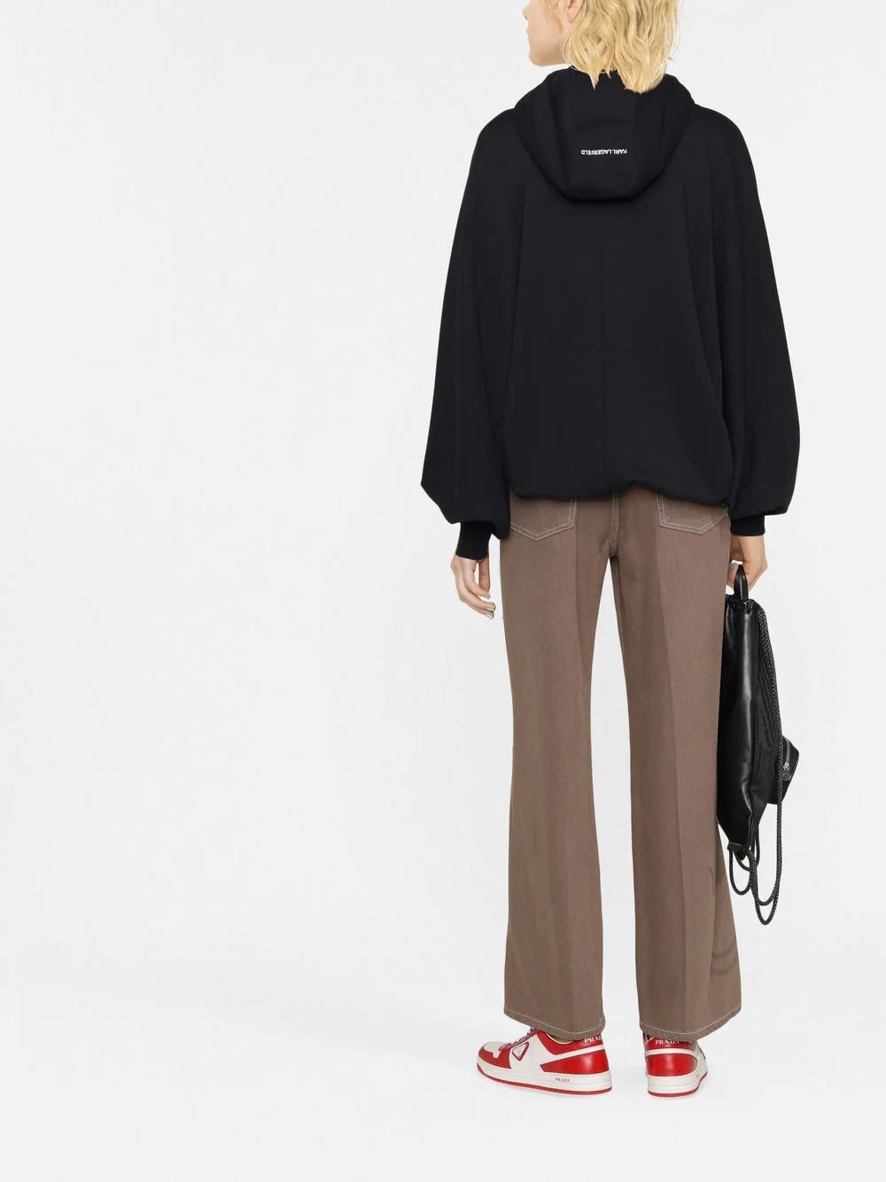 Karl Lagerfeld embroidered-logo organic cotton hoodie - Image 3