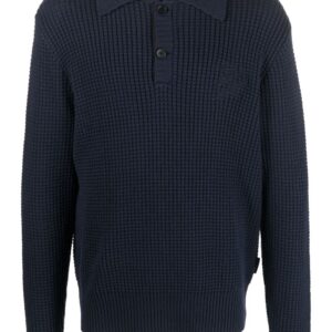 Karl Lagerfeld button-front long-sleeved polo shirt